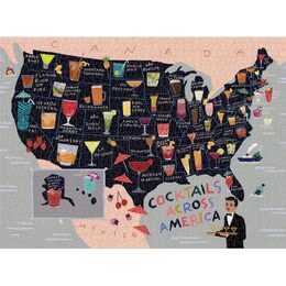 Galison Puzzle Koktejlová mapa USA 1000 dílků
