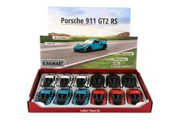 Auto Kinsmart Porsche 911 GT2 RS kov/plast 13cm 4 barvy na zpětné natažení 12ks v boxu