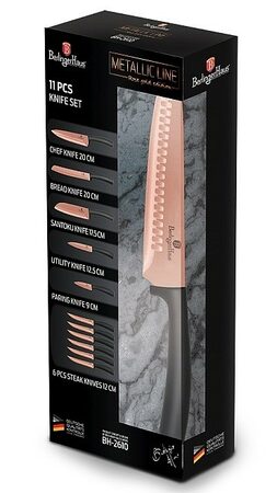BERLINGERHAUS Sada nožů s nepřilnavým povrchem 11 ks Rosegold Metallic Line BH-2610