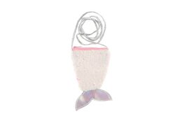 Kabelka mořská panna s flitry měnícími látková růžová 10x16cm v sáčku