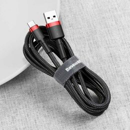 Datový kabel Baseus Cafule USB-C 2m 2A červeno-černý