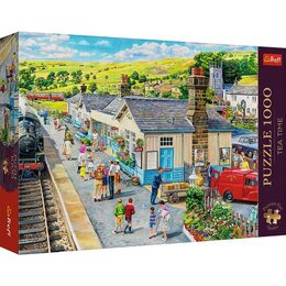 Puzzle Premium Plus - Čajový čas: Vlakové nádraží 1000 dílků 68,3x48cm v krabici 40x27x6cm