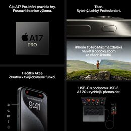 Mobilní telefon Apple iPhone 15 Pro Max 512GB přírodní titan
