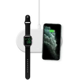 Bezdrátová nabíjecí podložka Epico 2v1 pro Apple Watch a iPhone bílá