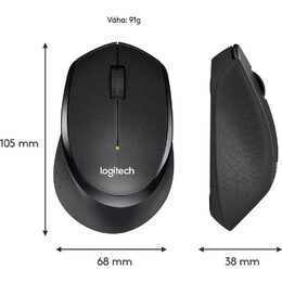 Myš Logitech Wireless Mouse M330 Silent Plus / optická / 3 tlačítka / 1000dpi - černá (910004909)