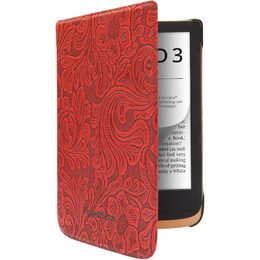 Pouzdro pro čtečku e-knih Pocket Book 616/627/628/632/633 - red flowers