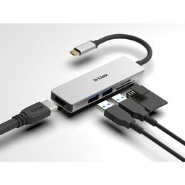USB Hub D-Link USB-C/HDMI, 2x USB 3.0, SD, Micro SD