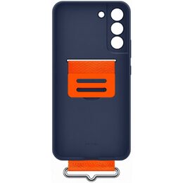Kryt na mobil Samsung Silicone Cover s poutkem na Galaxy S22+ - modrý