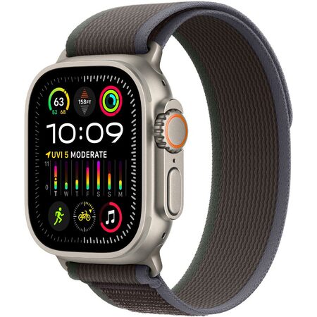 Chytré hodinky Apple Watch Ultra 2 GPS + Cellular, 49mm pouzdro z titanu - modro-černý trailový tah - M/L