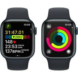 Chytré hodinky Apple Watch Series 9 GPS 41mm pouzdro z temně inkoustového hliníku - temně inkoustový sportovní řemínek - S/M