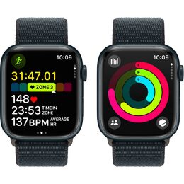 Chytré hodinky Apple Watch Series 9 GPS 45mm pouzdro z temně inkoustového hliníku - temně inkoustový provlékací sportovní řemínek