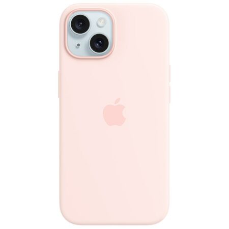 Kryt na mobil Apple Silicone Case s MagSafe pro iPhone 15 - světle růžový
