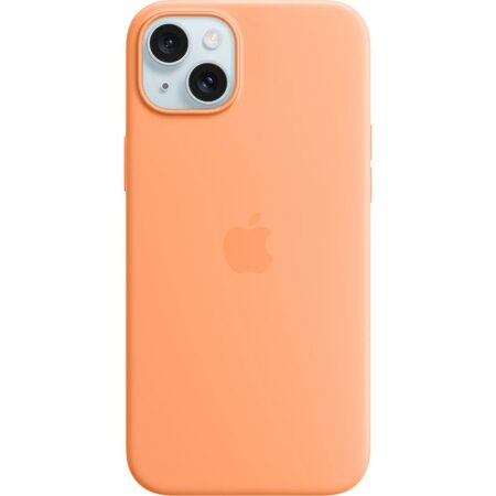Kryt na mobil Apple Silicone Case s MagSafe pro iPhone 15 Plus - sorbetově oranžový