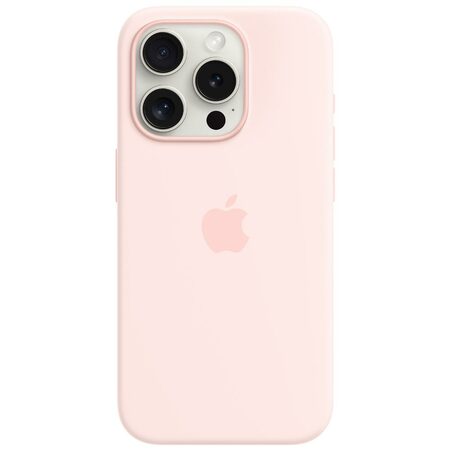 Kryt na mobil Apple Silicone Case s MagSafe pro iPhone 15 Pro - světle růžový