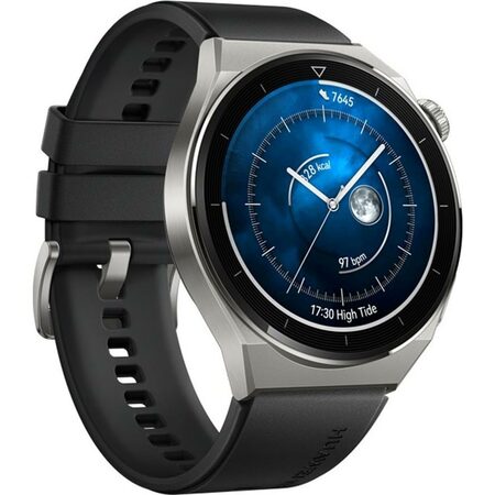 Chytré hodinky Huawei Watch GT 3 Pro 46 mm - Light Titanium Case + Black Fluoroelastomer Strap