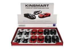 Auto Kinsmart Ford GT 1:38 kov/plast 12,5cm 3 barvy na zpětné natažení 12ks v boxu